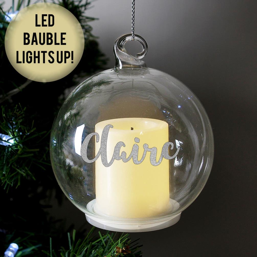 Personalised Christmas LED Candle Bauble Extra Image 1